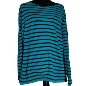 Chaps Sport Striped Long‎ Sleeve T-Shirt Crew Neck Casual Top 3X